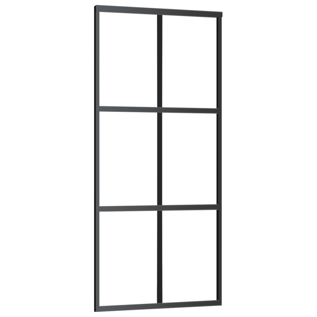 ESG üveg és alumínium tolóajtó fémszerelvény-szettel 90x205 cm