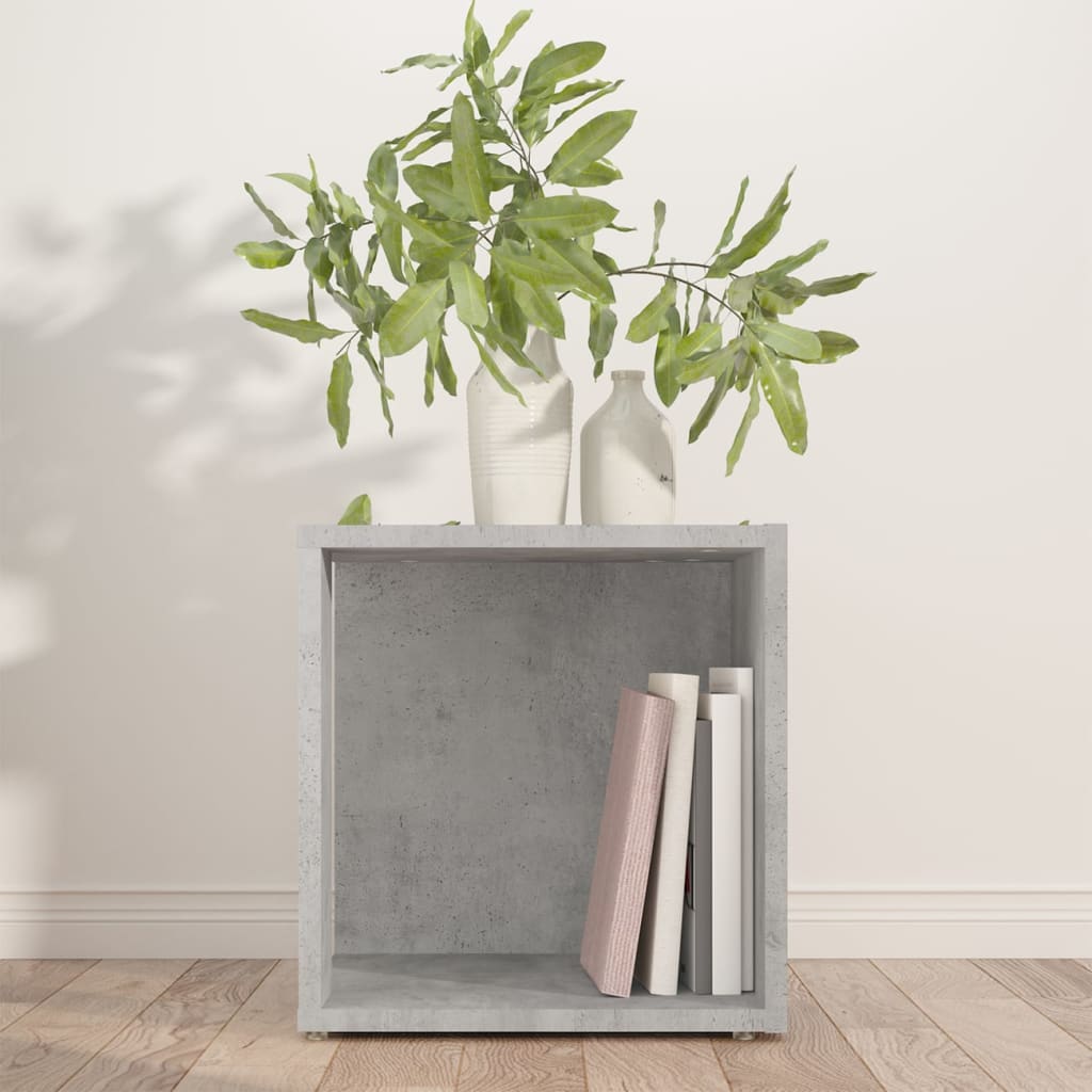 betonszürke szerelt fa kisasztal 33 x 33 x 34,5 cm
