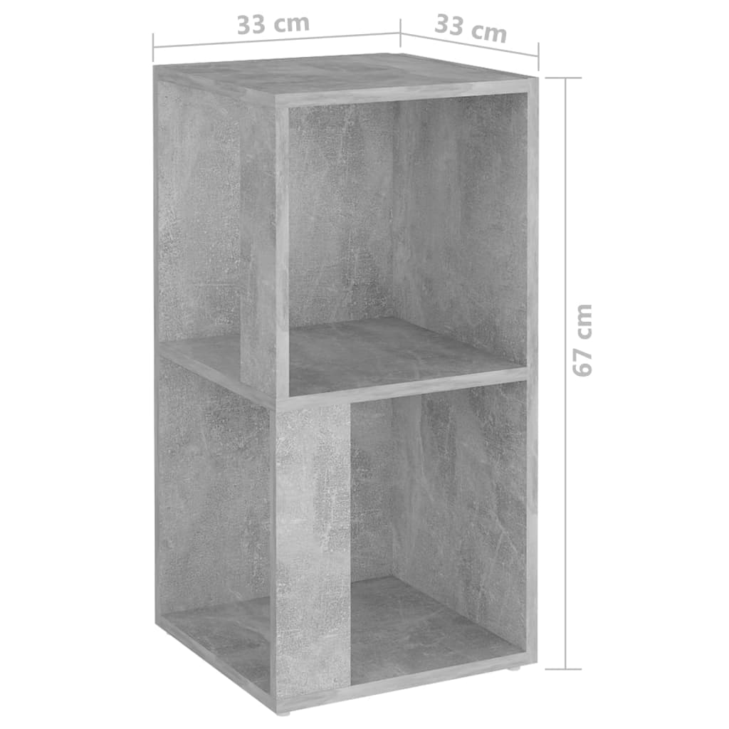 betonszürke szerelt fa sarokszekrény 33 x 33 x 67 cm