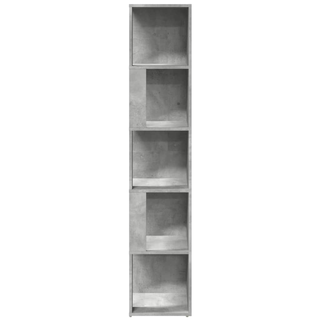 betonszürke szerelt fa sarokszekrény 33 x 33 x 164,5 cm