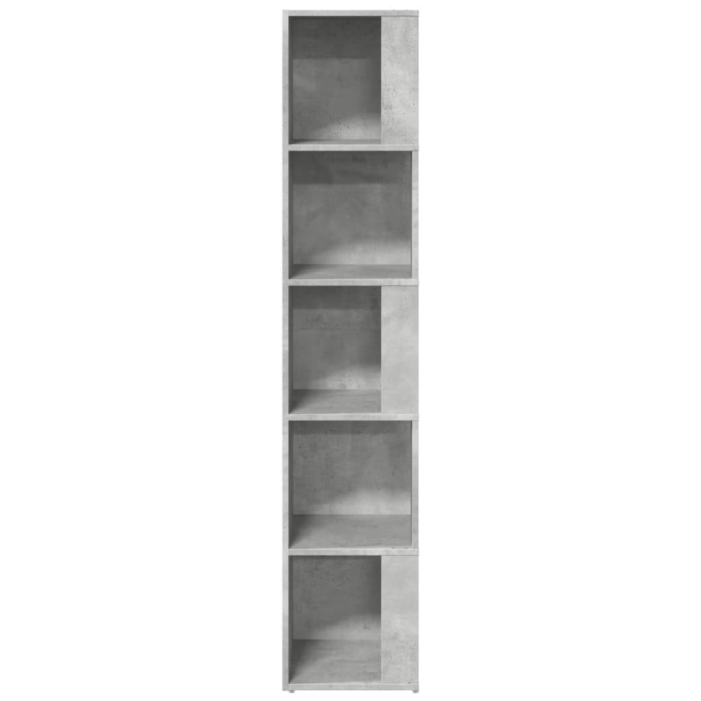 betonszürke szerelt fa sarokszekrény 33 x 33 x 164,5 cm
