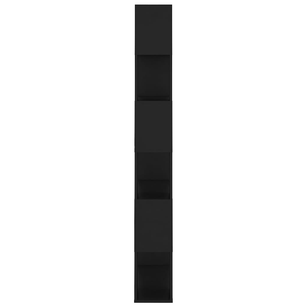 fekete szerelt fa térelválasztó könyvszekrény 80 x 24 x 186 cm