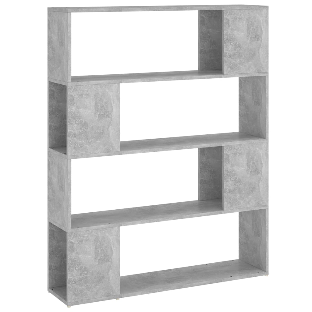 betonszürke térelválasztó könyvszekrény 100 x 24 x 124 cm