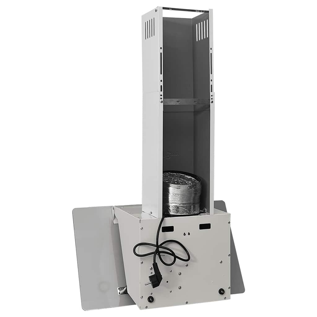 fehér acél és edzett üveg fali páraelszívó 60 cm