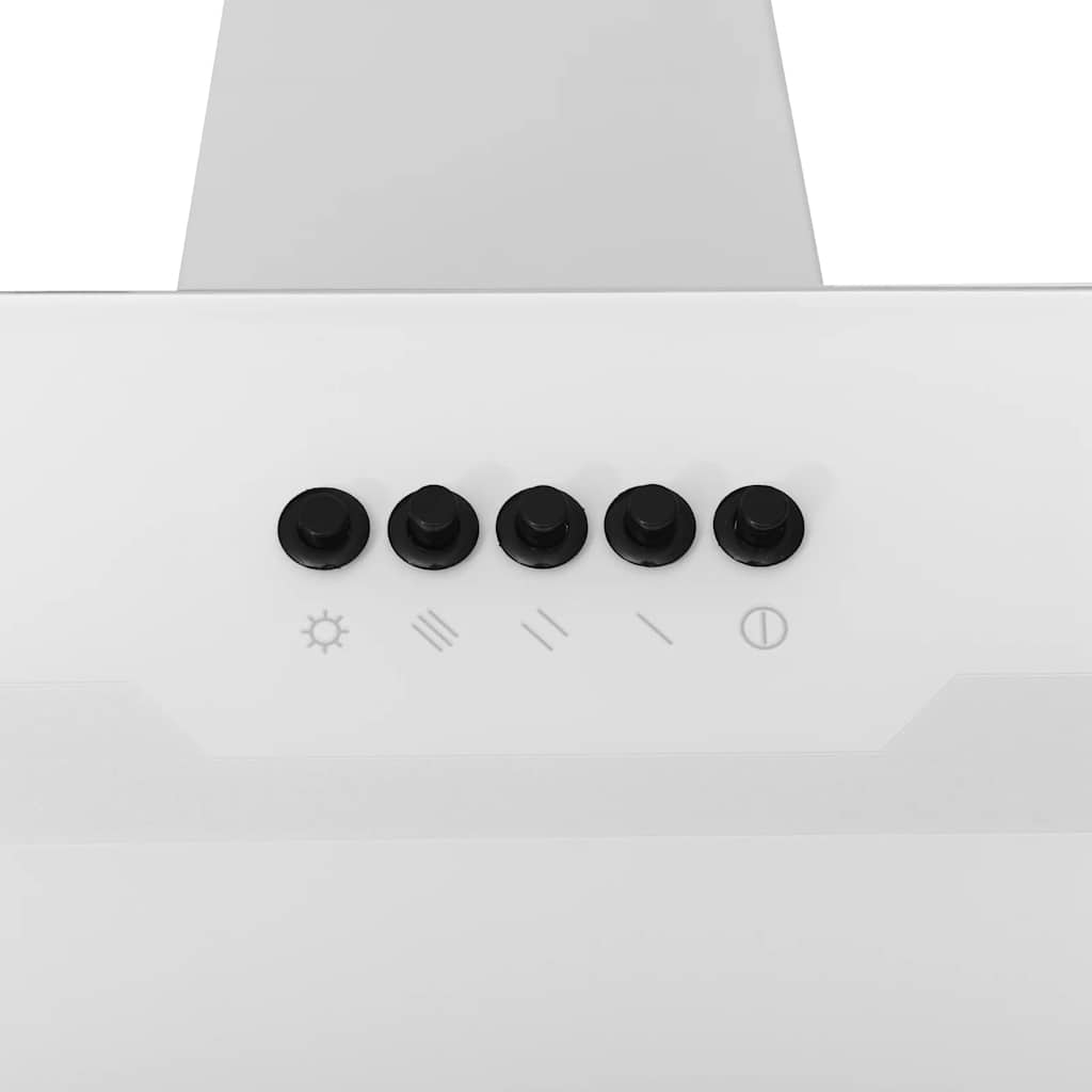 fehér acél és edzett üveg fali páraelszívó 60 cm