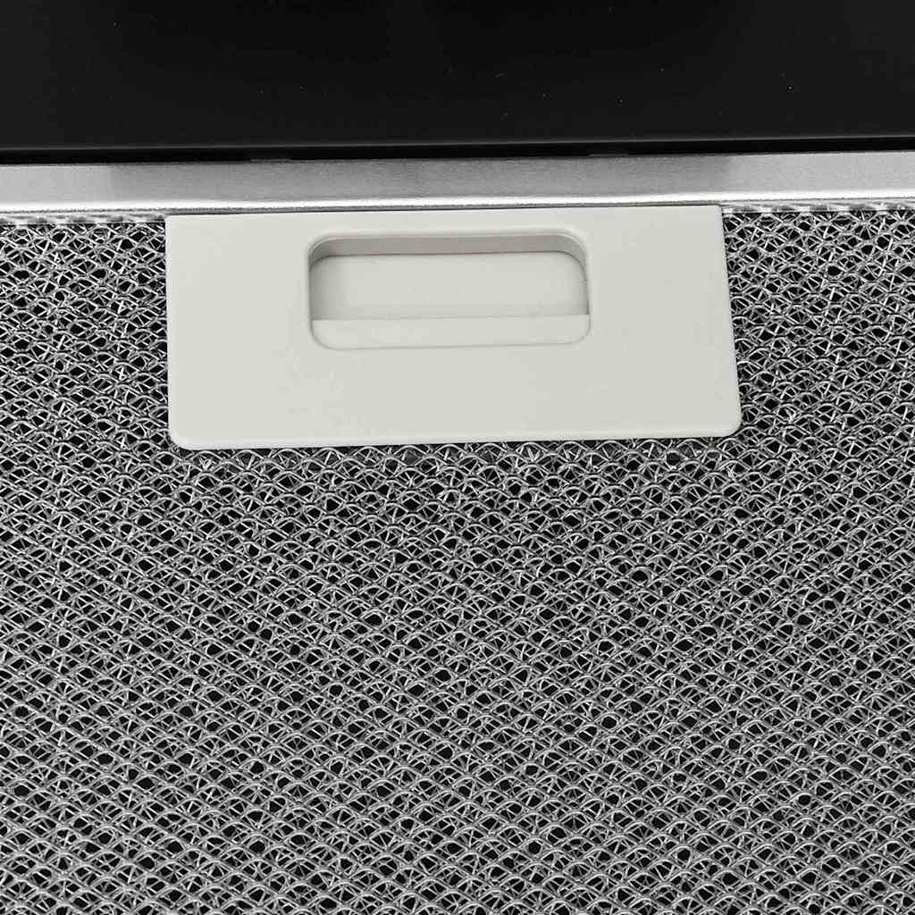 fekete acél és edzett üveg fali páraelszívó 90 cm