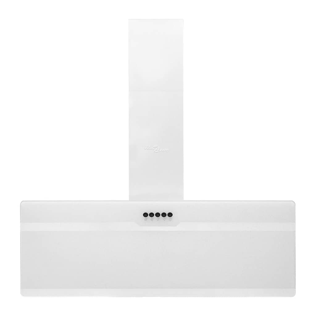 fehér acél és edzett üveg fali páraelszívó 90 cm