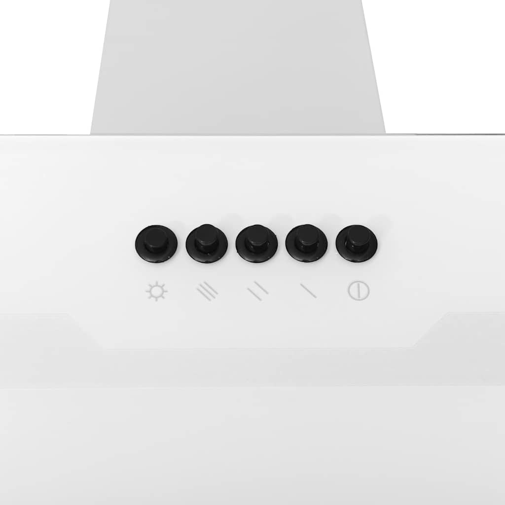 fehér acél és edzett üveg fali páraelszívó 90 cm