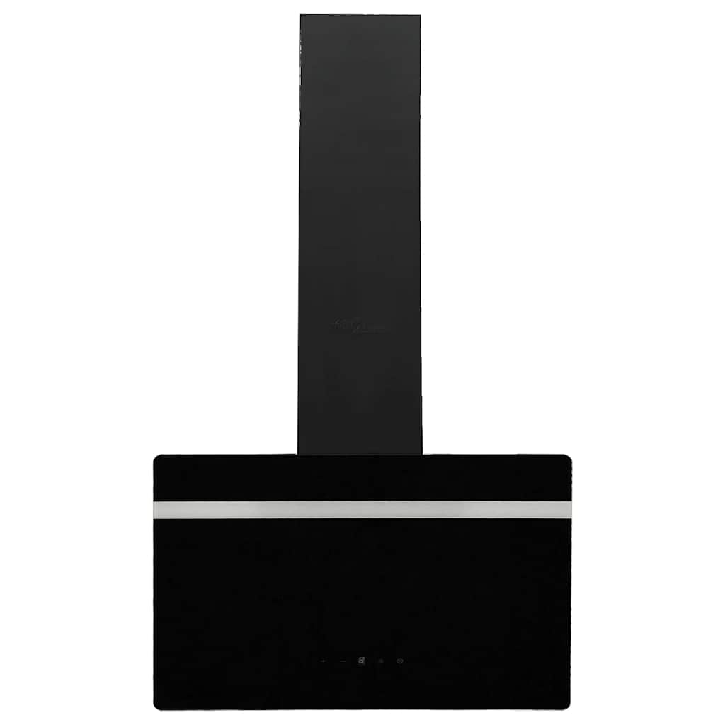 fekete acél és edzett üveg fali páraelszívó 60 cm