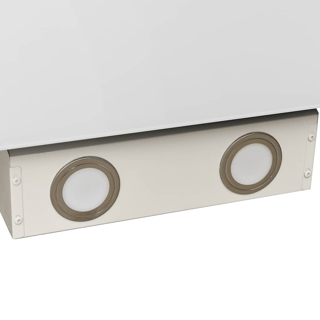 fehér acél és edzett üveg fali páraelszívó 60 cm