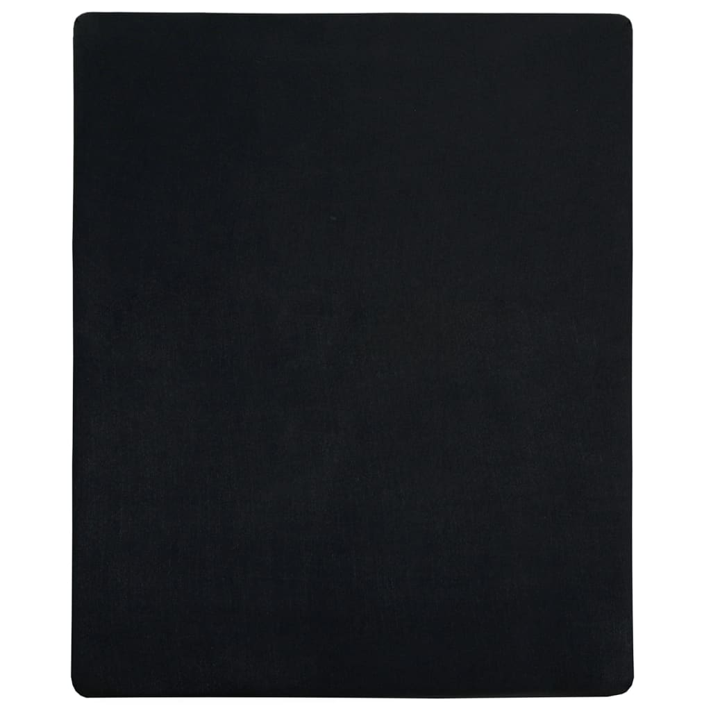 fekete pamutdzsörzé gumis lepedő 90 x 200 cm