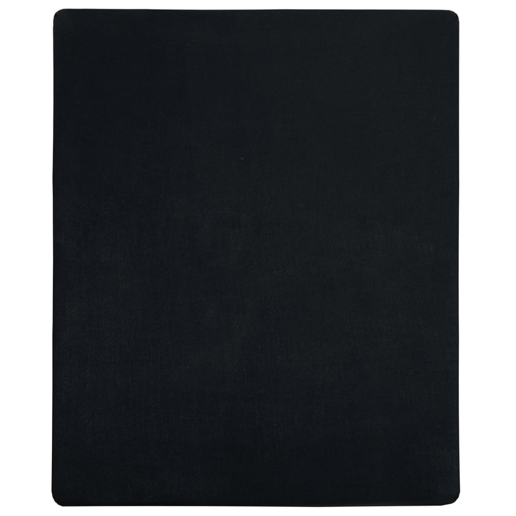 fekete pamutdzsörzé gumis lepedő 140 x 200 cm