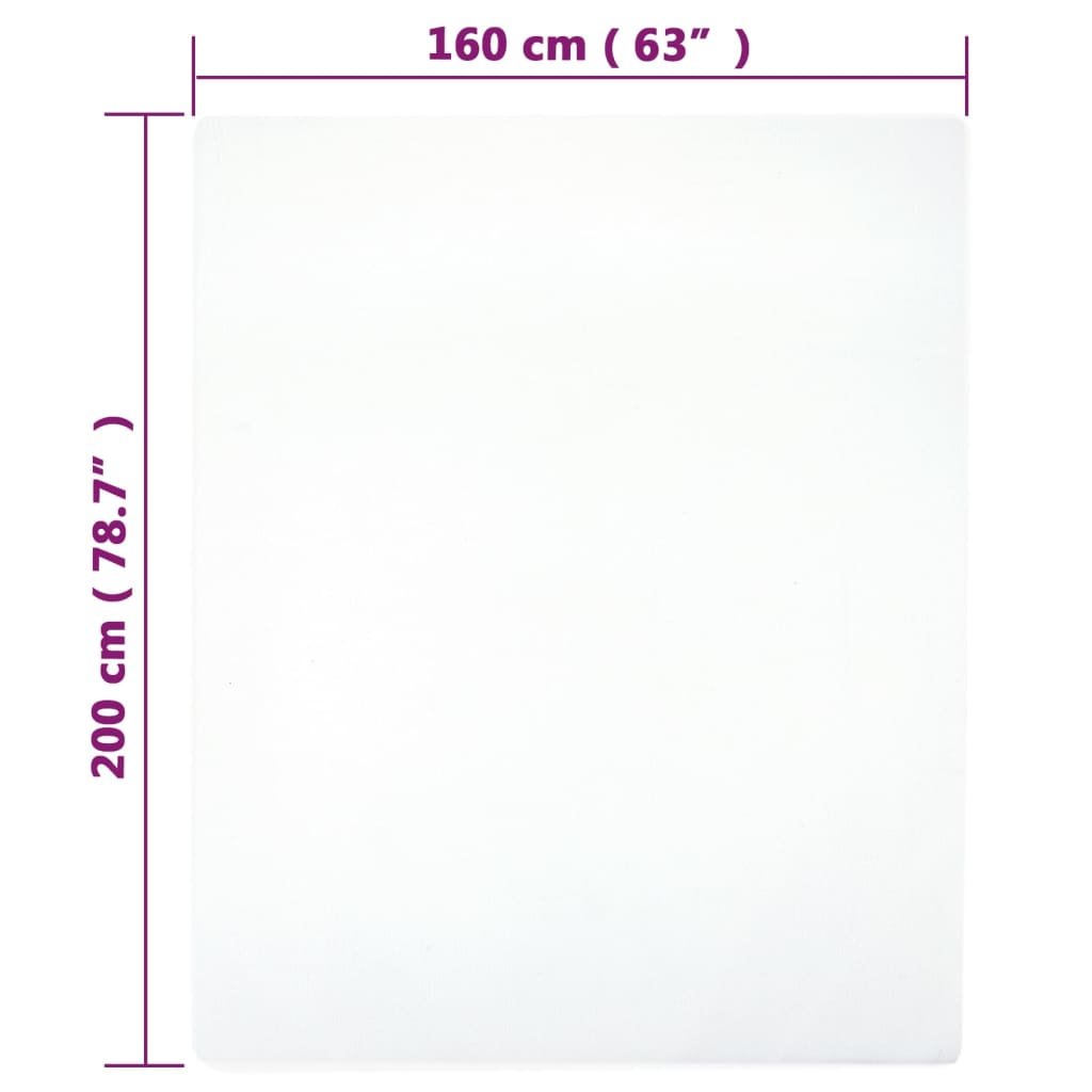 fehér pamutdzsörzé gumis lepedő 160x200 cm