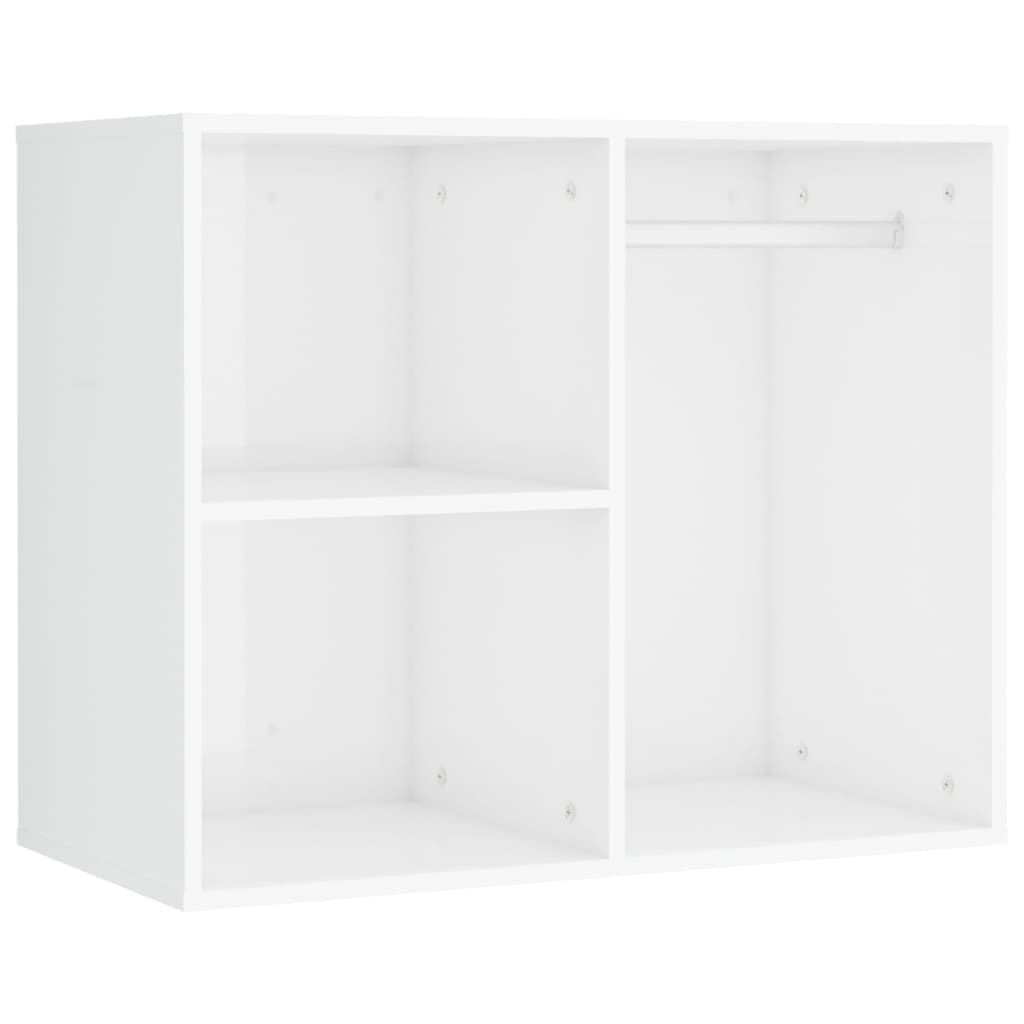 magasfényű fehér fa LED-es fésülködőasztal 2 szekrénnyel