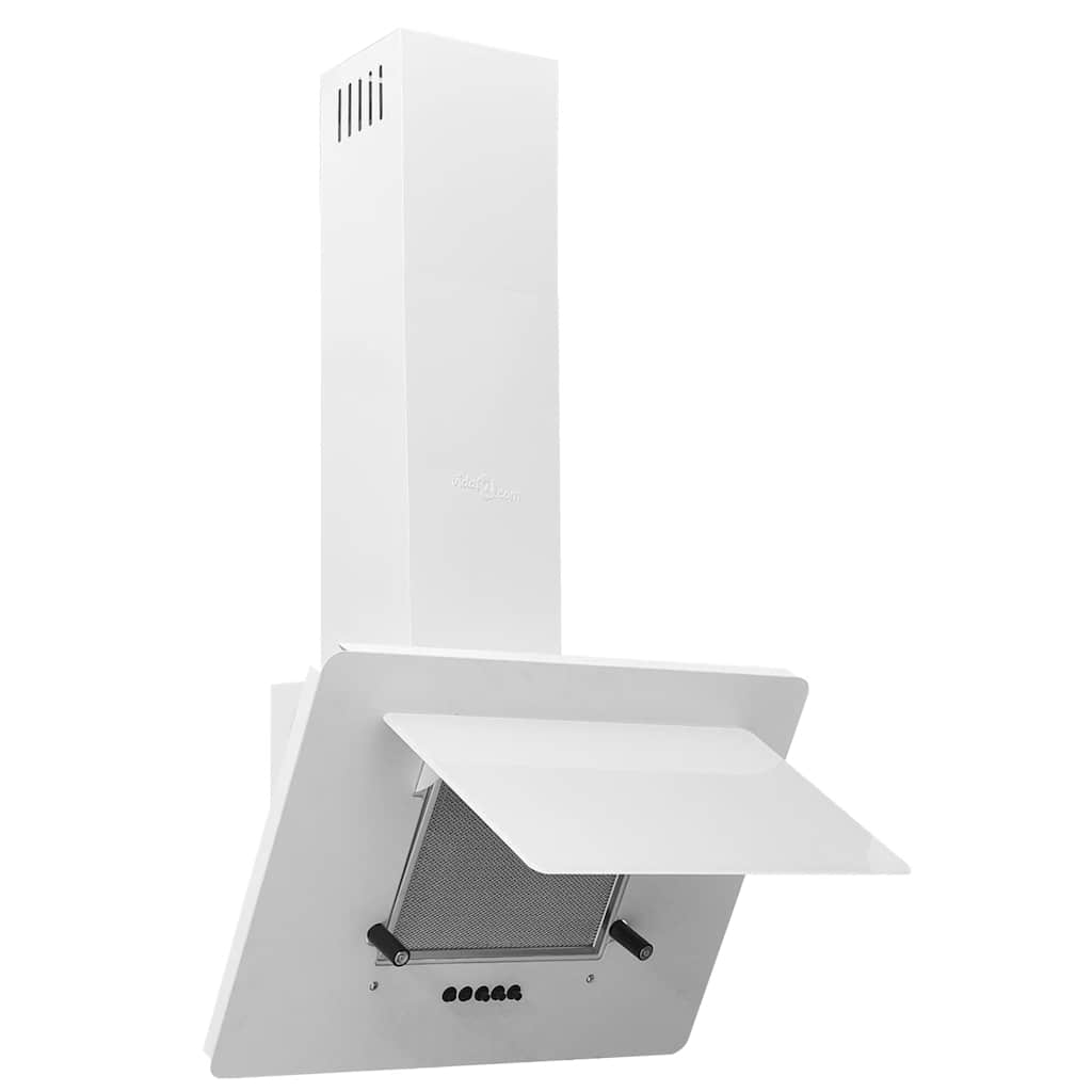 fehér rozsdamentes acél és edzett üveg fali páraelszívó 60 cm