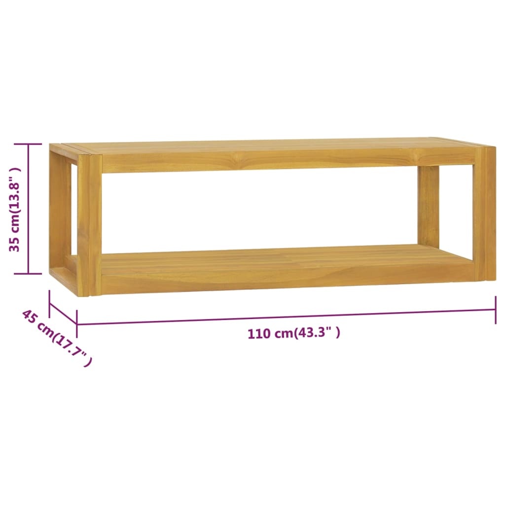 tömör tíkfa falra szerelhető fürdőszobaszekrény 110x45x35 cm