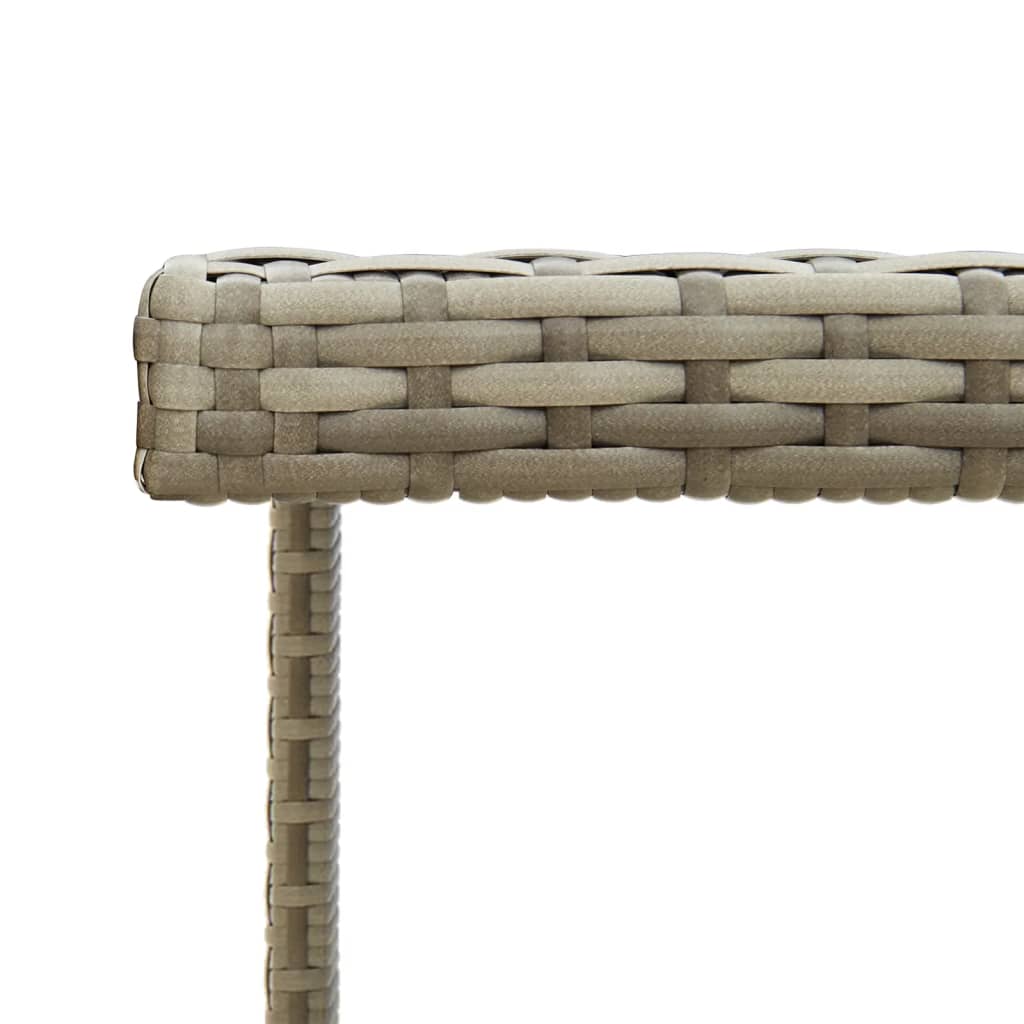 szürke polyrattan és üveg kerti asztal 109 x 107 x 74 cm