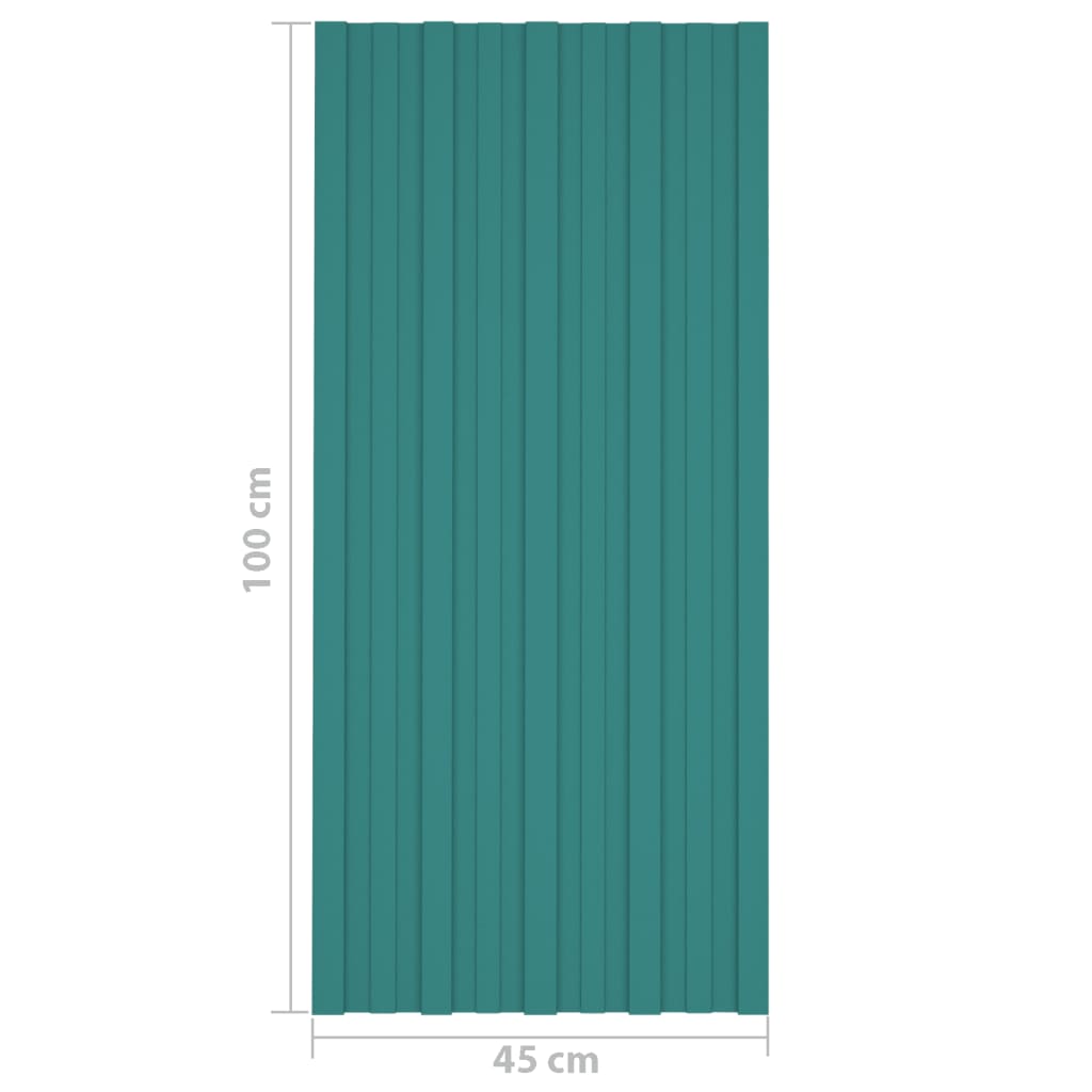 36 db zöld horganyzott acél tetőpanel 100 x 45 cm