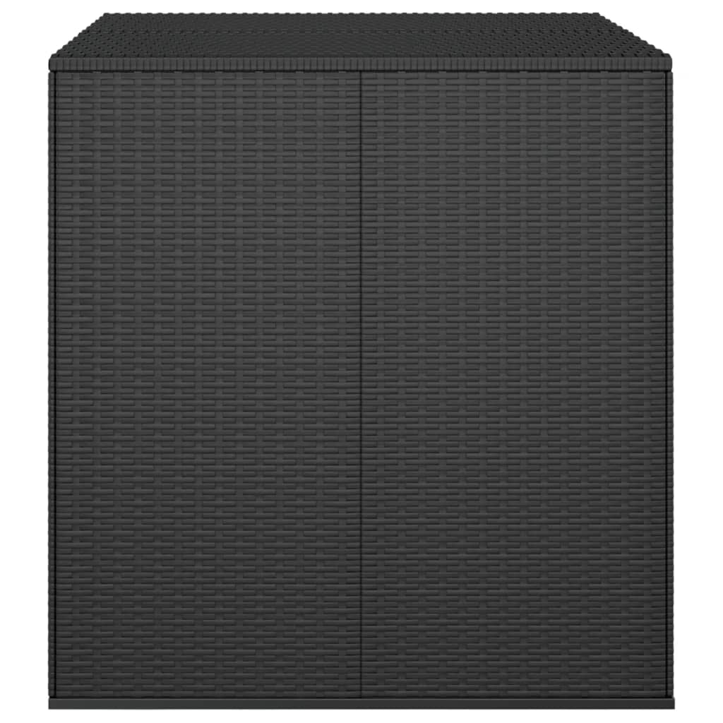 fekete polyrattan kerti párnatartó doboz 100 x 97,5 x 104 cm