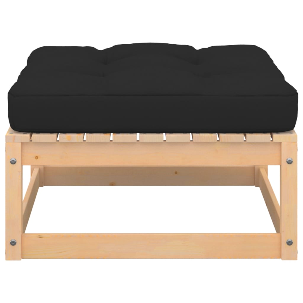 2 db tömör fenyőfa kerti lábtartó párnával