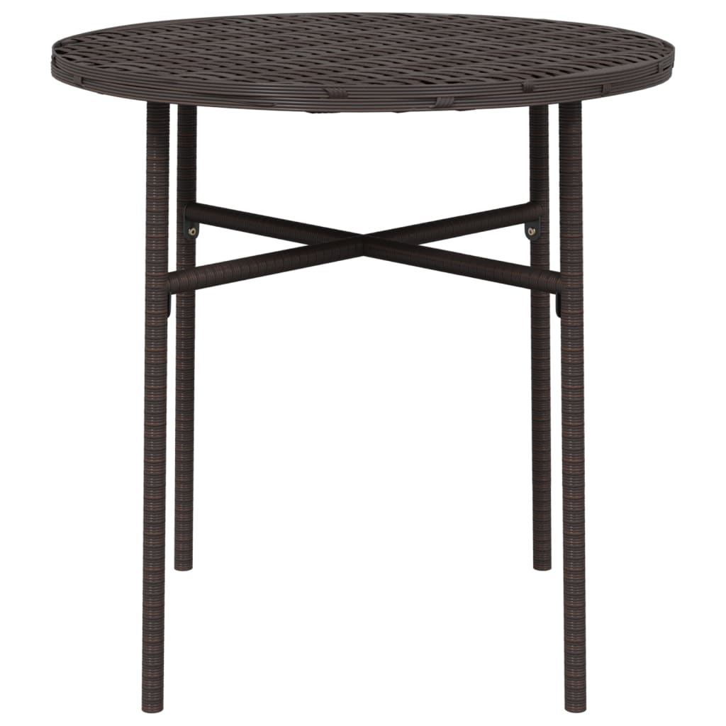 barna polyrattan teázóasztal 45 cm