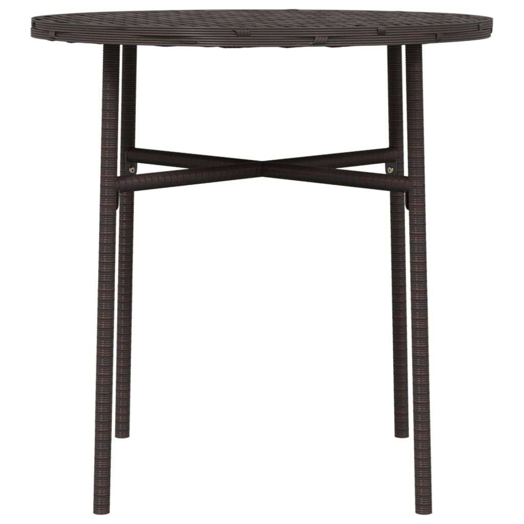 barna polyrattan teázóasztal 45 cm