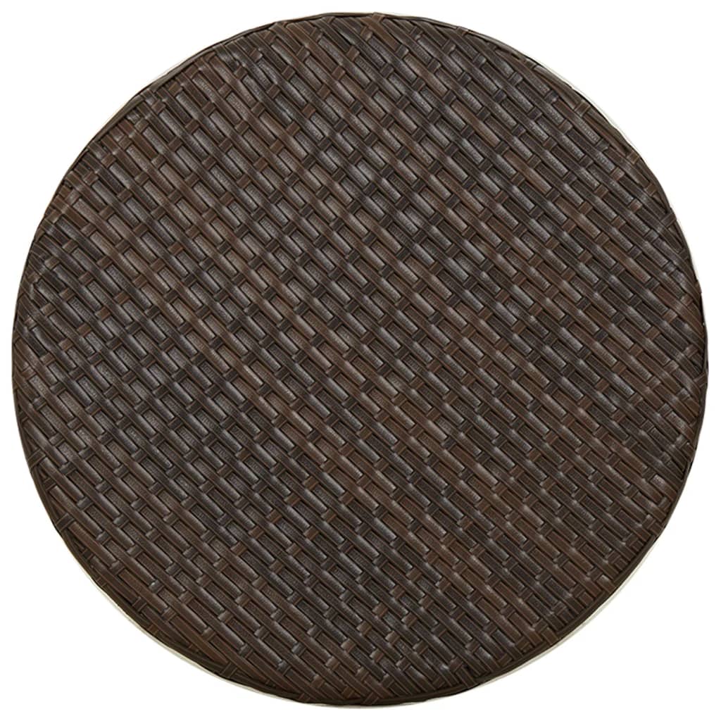 barna polyrattan teázóasztal 45 cm