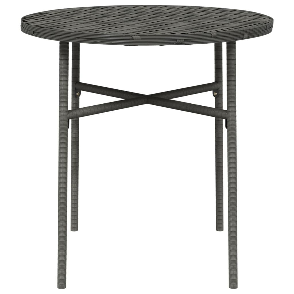 szürke polyrattan teázóasztal 45 cm