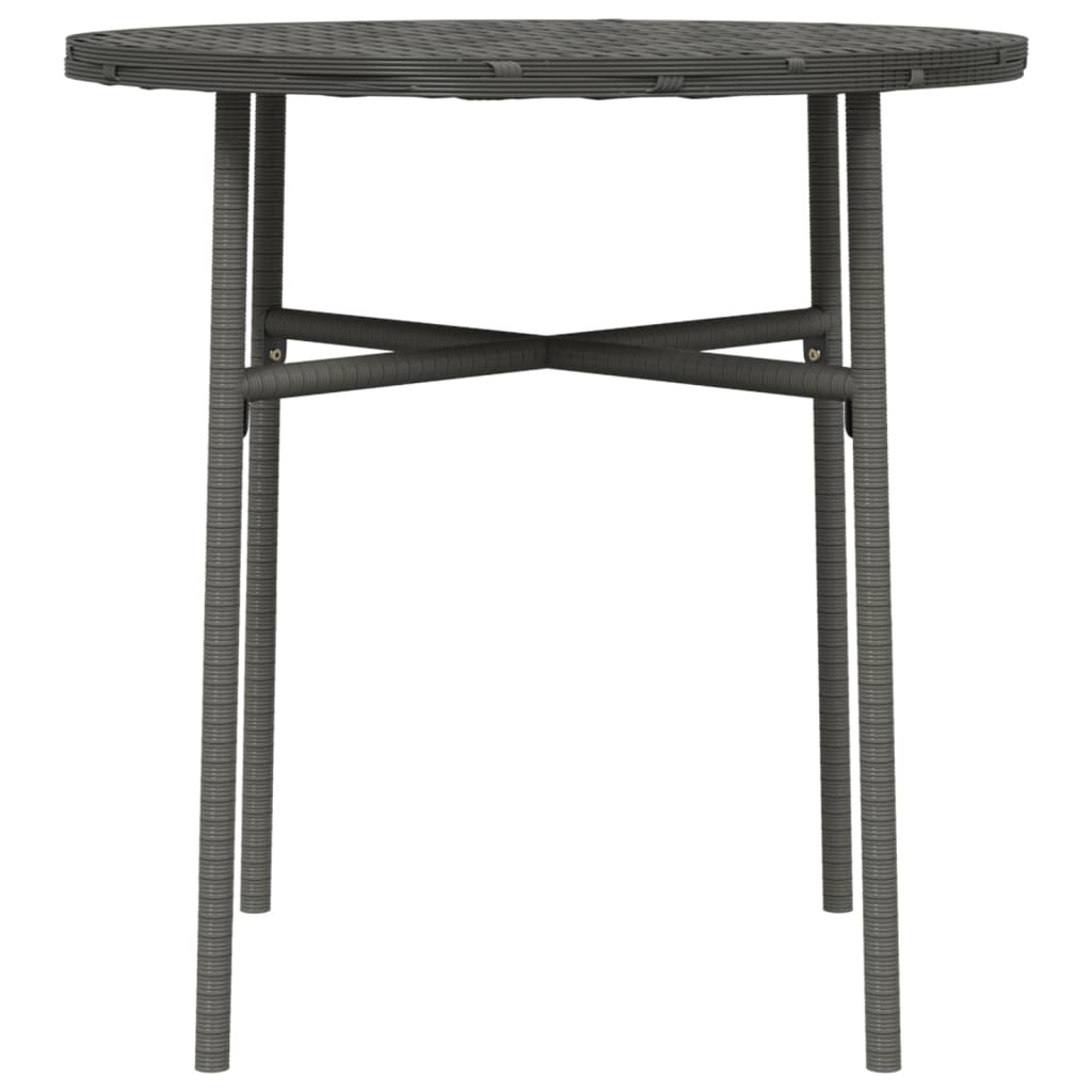 szürke polyrattan teázóasztal 45 cm