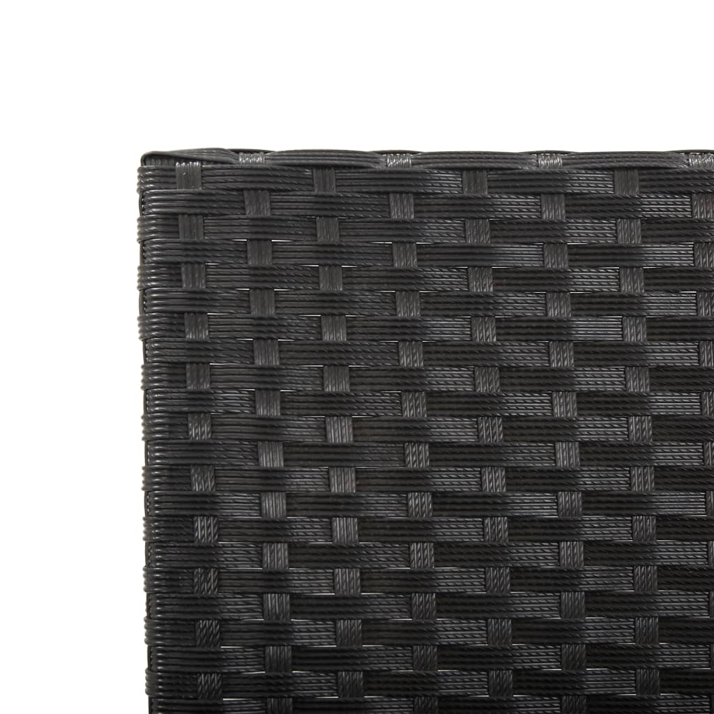fekete polyrattan kerti pad párnával 176 cm