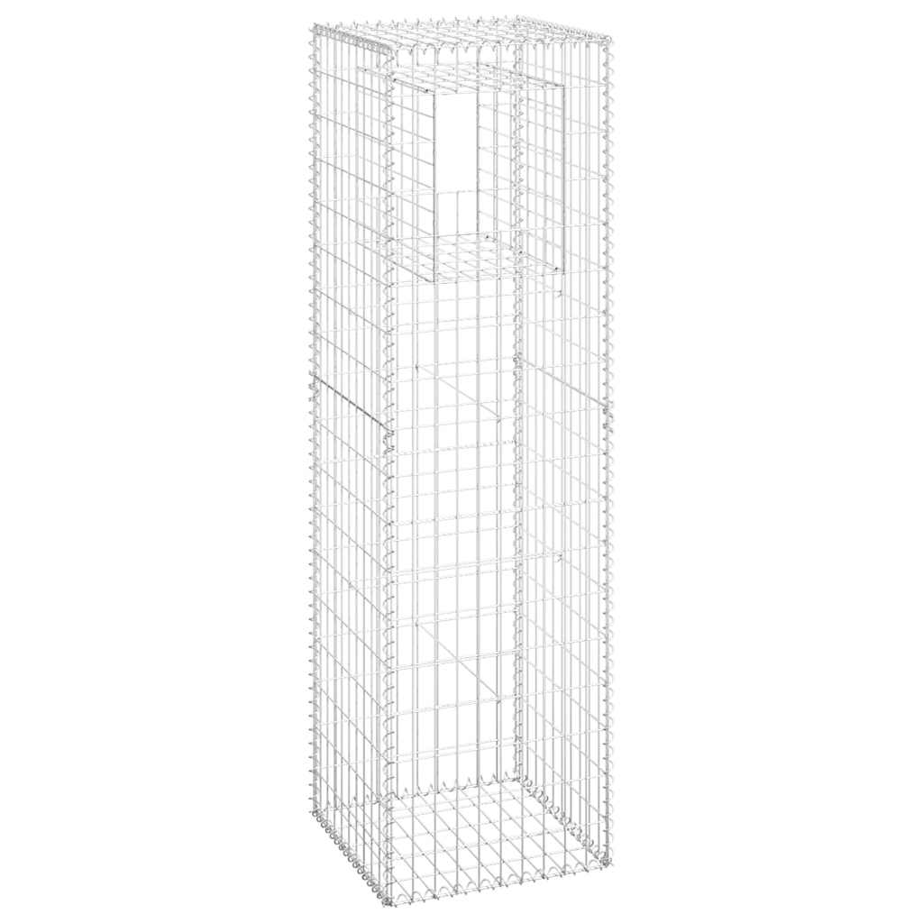 2 db vas gabionkosaras oszlop 50 x 50 x 180 cm