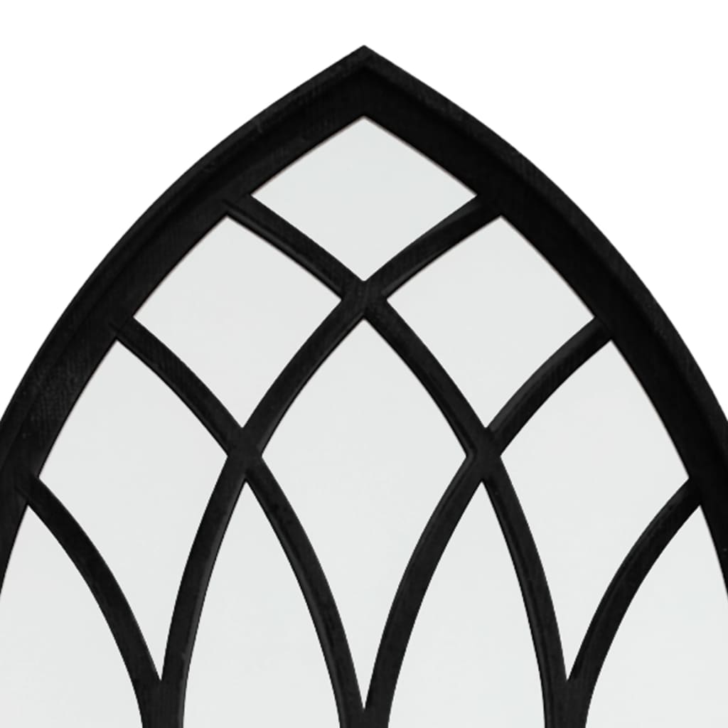 fekete vas kerti tükör kültéri használatra 100 x 45 cm