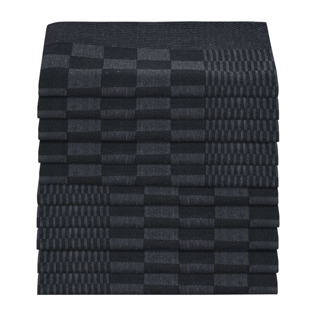 10 db fekete-szürke pamut konyhai törölköző 50 x 70 cm