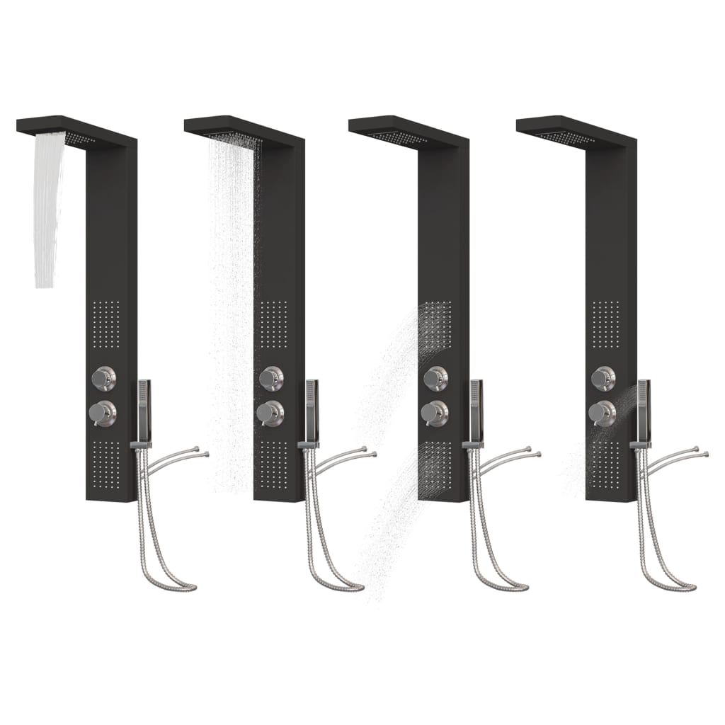 fekete alumínium zuhanypanelrendszer