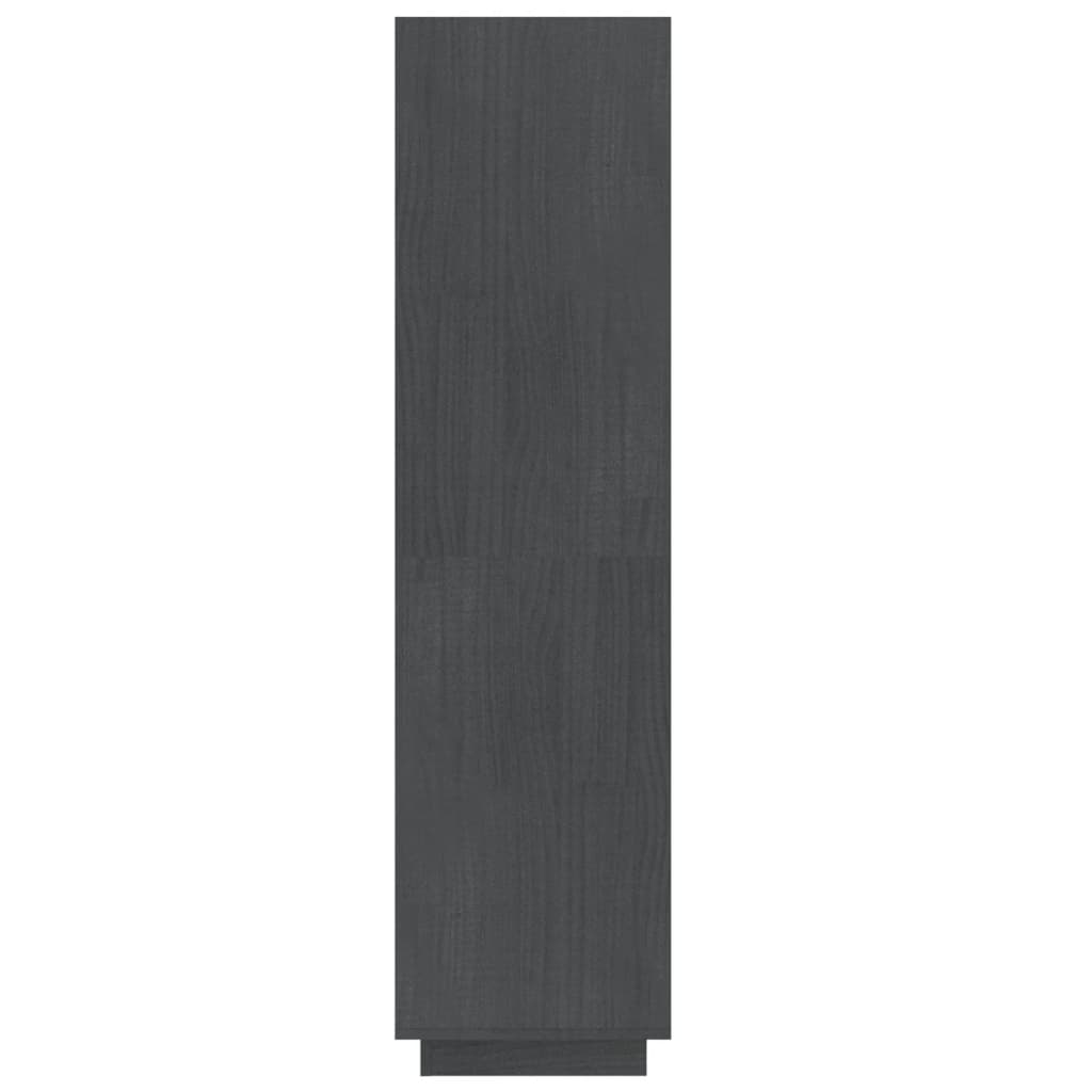 szürke tömör fenyőfa könyvszekrény/térelválasztó 60x35x135 cm