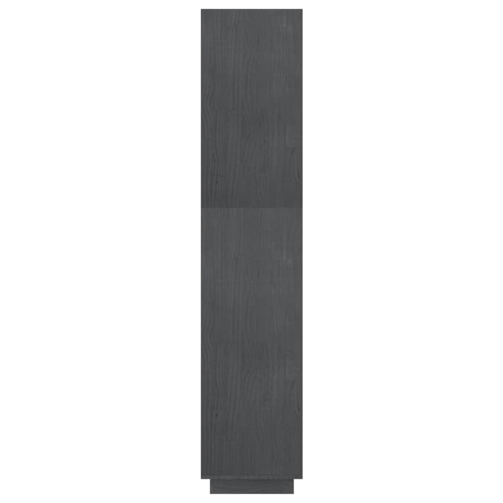 szürke tömör fenyőfa könyvszekrény/térelválasztó 60x35x167 cm