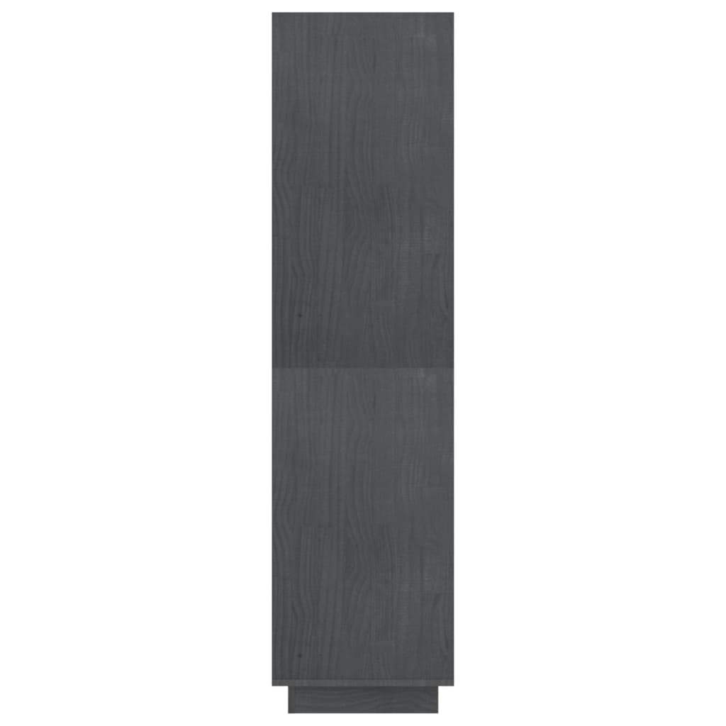 szürke tömör fenyőfa könyvszekrény/térelválasztó 80x35x135 cm