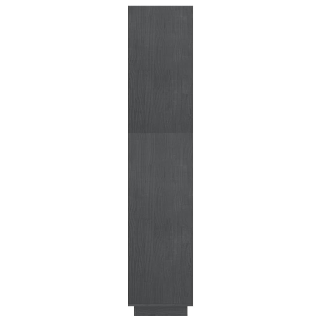 szürke tömör fenyőfa könyvszekrény/térelválasztó 80x35x167 cm