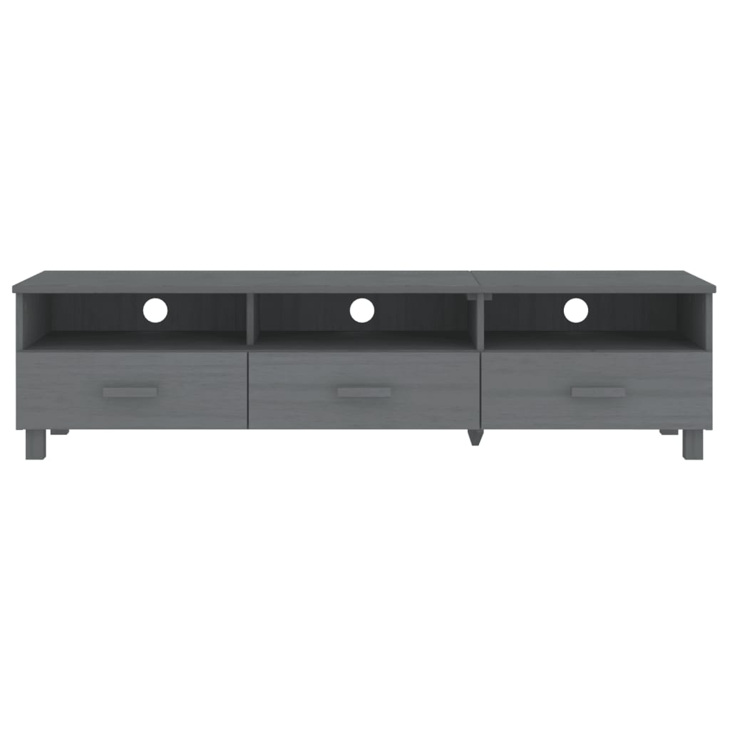 HAMAR sötétszürke tömör fenyőfa TV-szekrény 158 x 40 x 40 cm