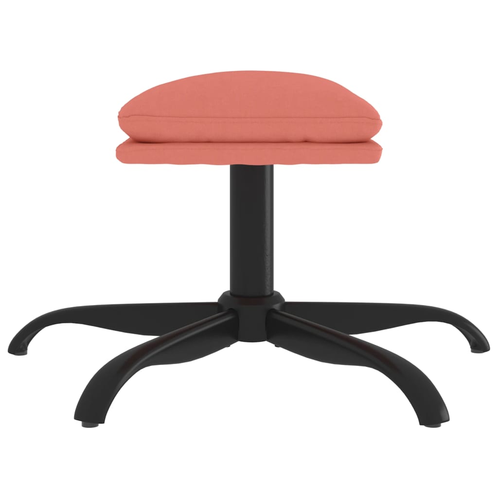 rózsaszín bársony lábzsámoly 60x60x36 cm