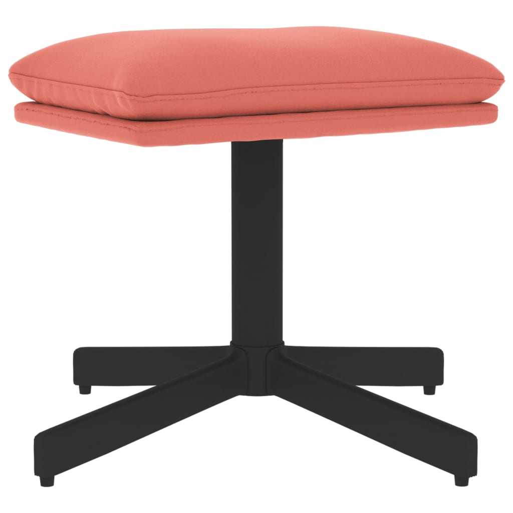 rózsaszín bársony lábzsámoly 60x60x36 cm