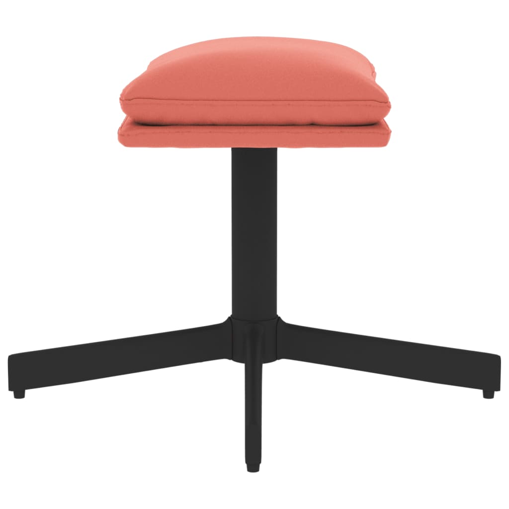 rózsaszín bársony lábzsámoly 60x60x36 cm