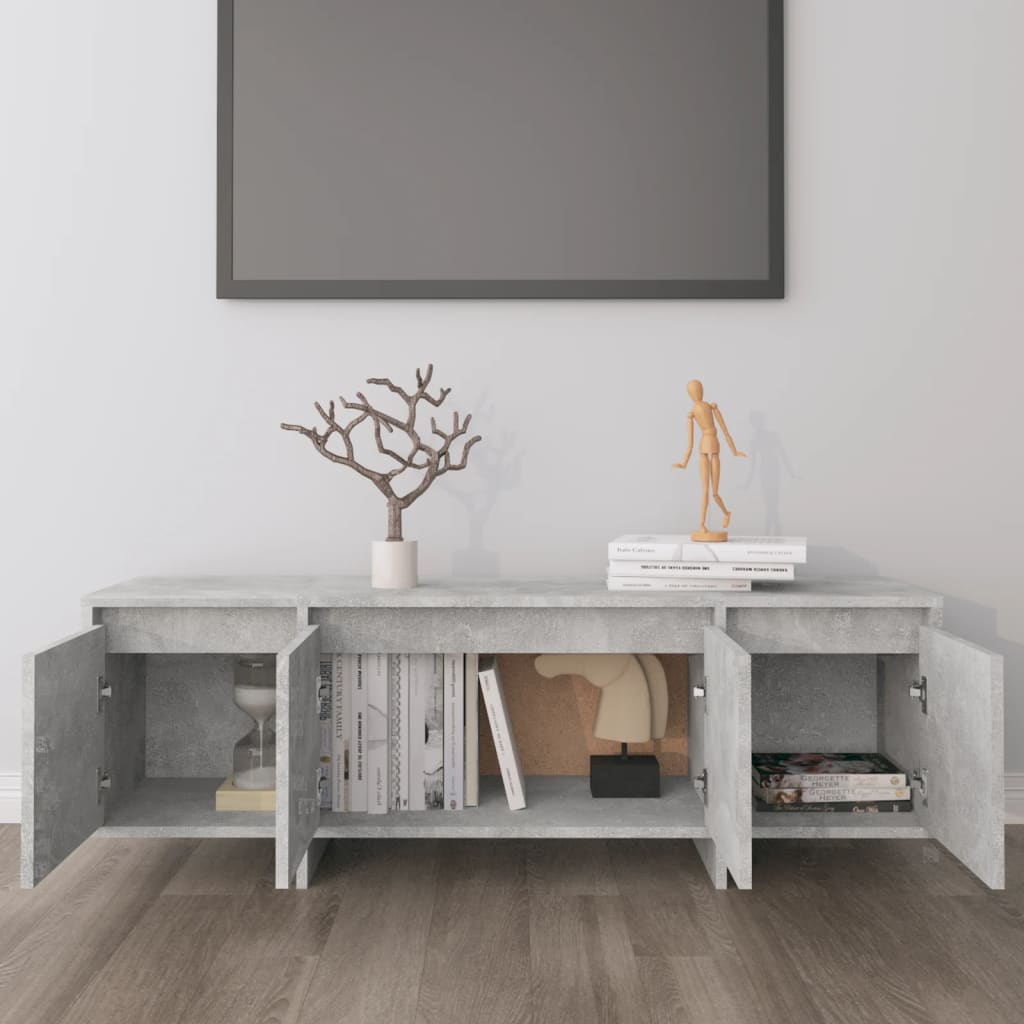betonszürke szerelt fa TV-szekrény 120x30x40,5 cm