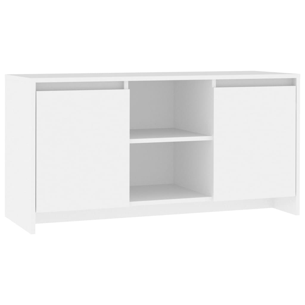 fehér szerelt fa TV-szekrény 102 x 37,5 x 52,5 cm