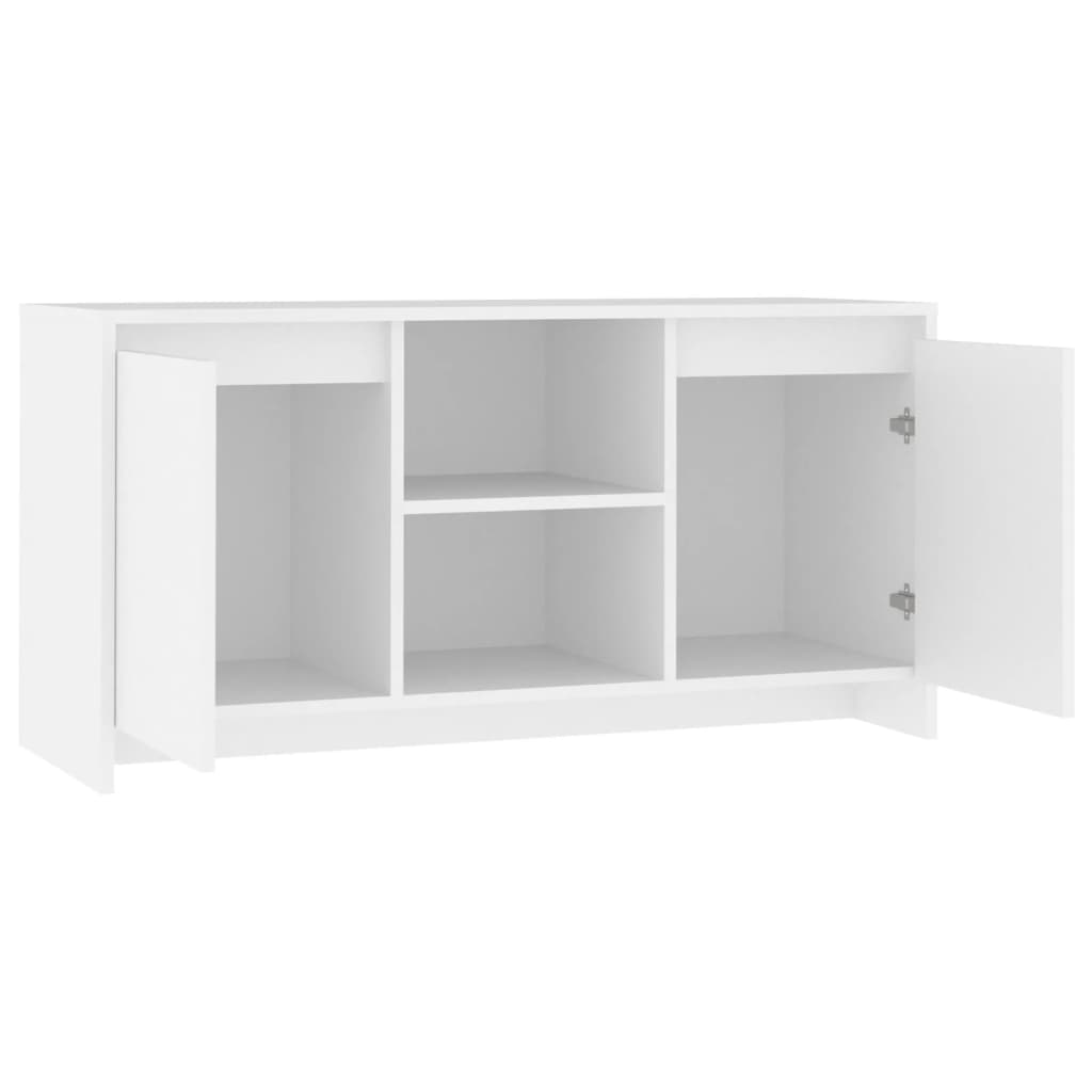 fehér szerelt fa TV-szekrény 102 x 37,5 x 52,5 cm