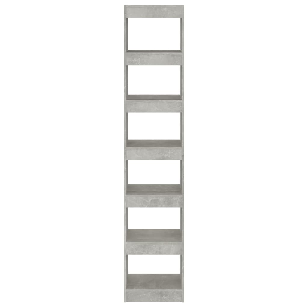 betonszürke térelválasztó könyvszekrény 40 x 30 x 198 cm