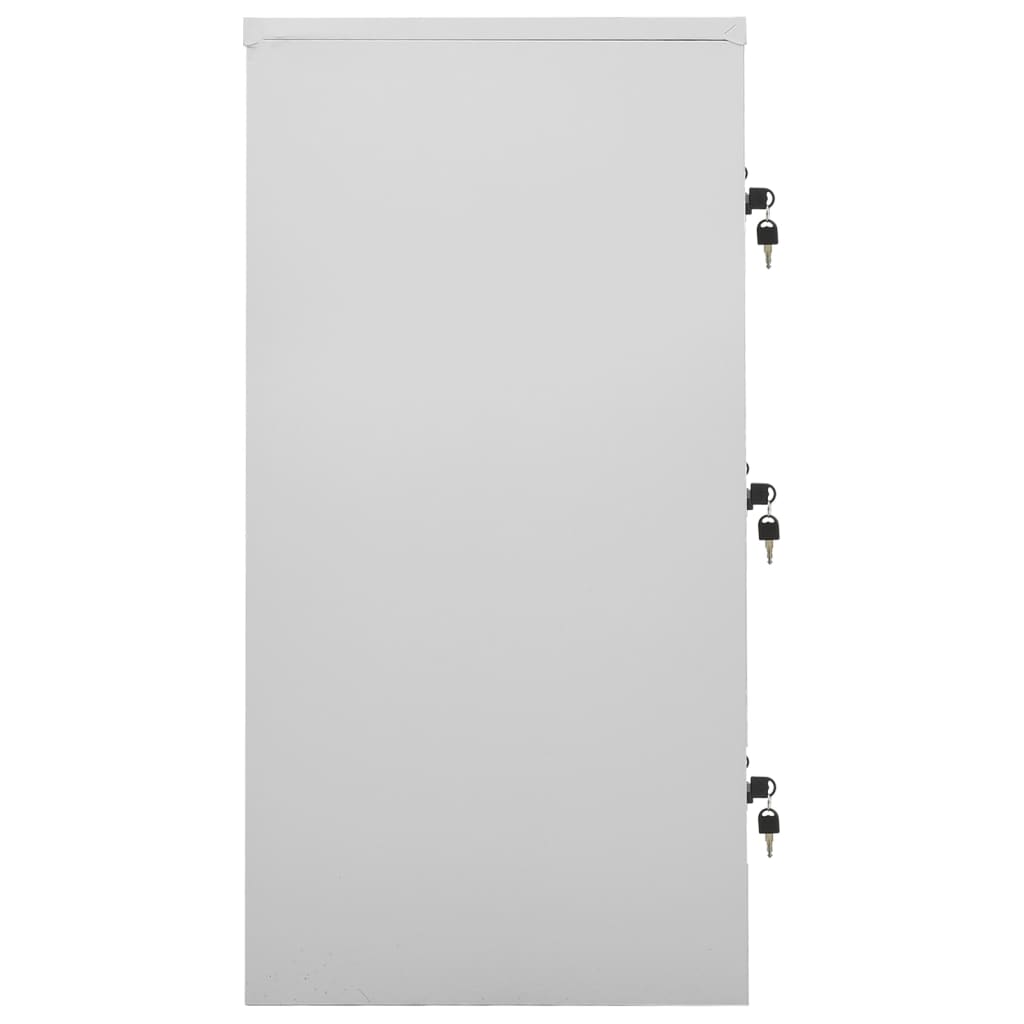 2 db világosszürke acél zárható szekrény 90 x 45 x 92,5 cm