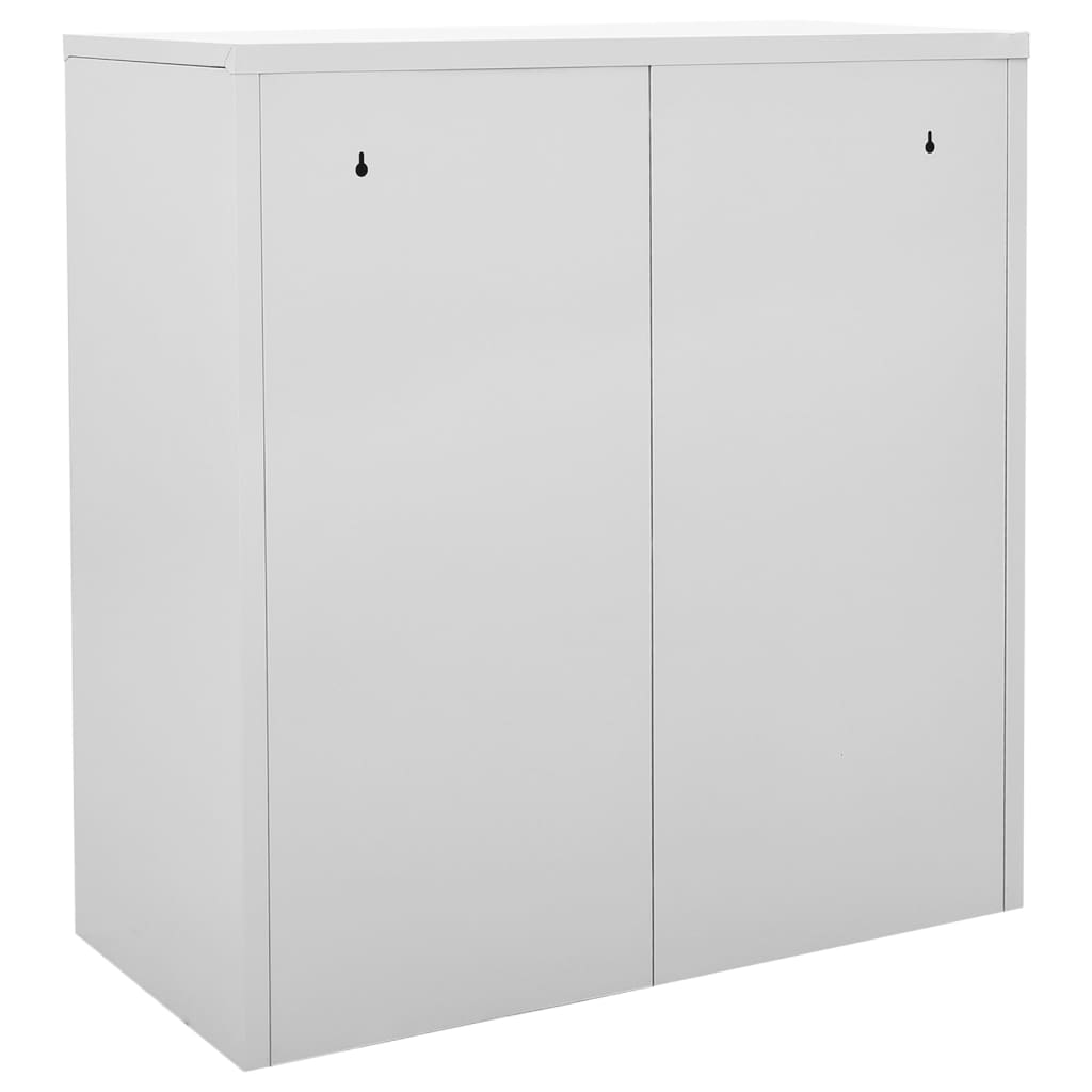 2 db világosszürke acél zárható szekrény 90 x 45 x 92,5 cm