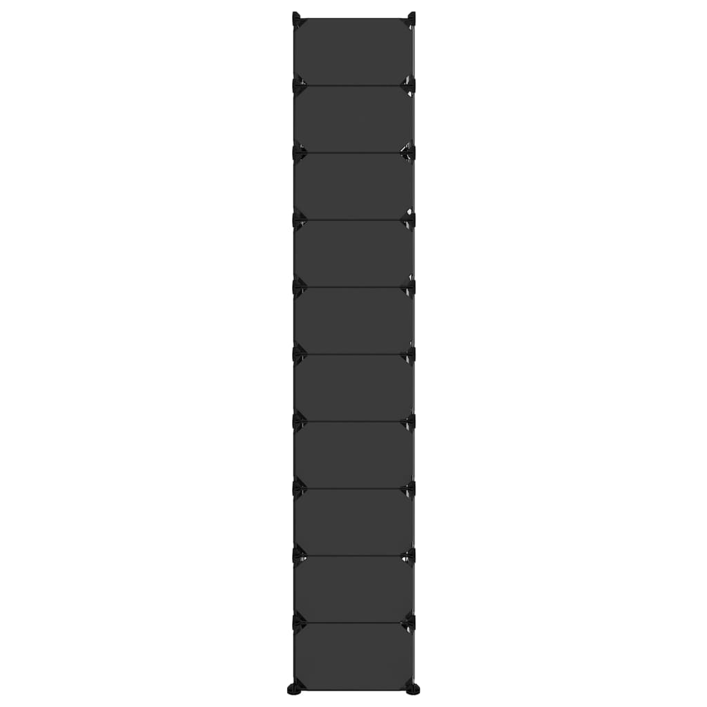 fekete polipropilén cipőtartó 44 x 32 x 174 cm