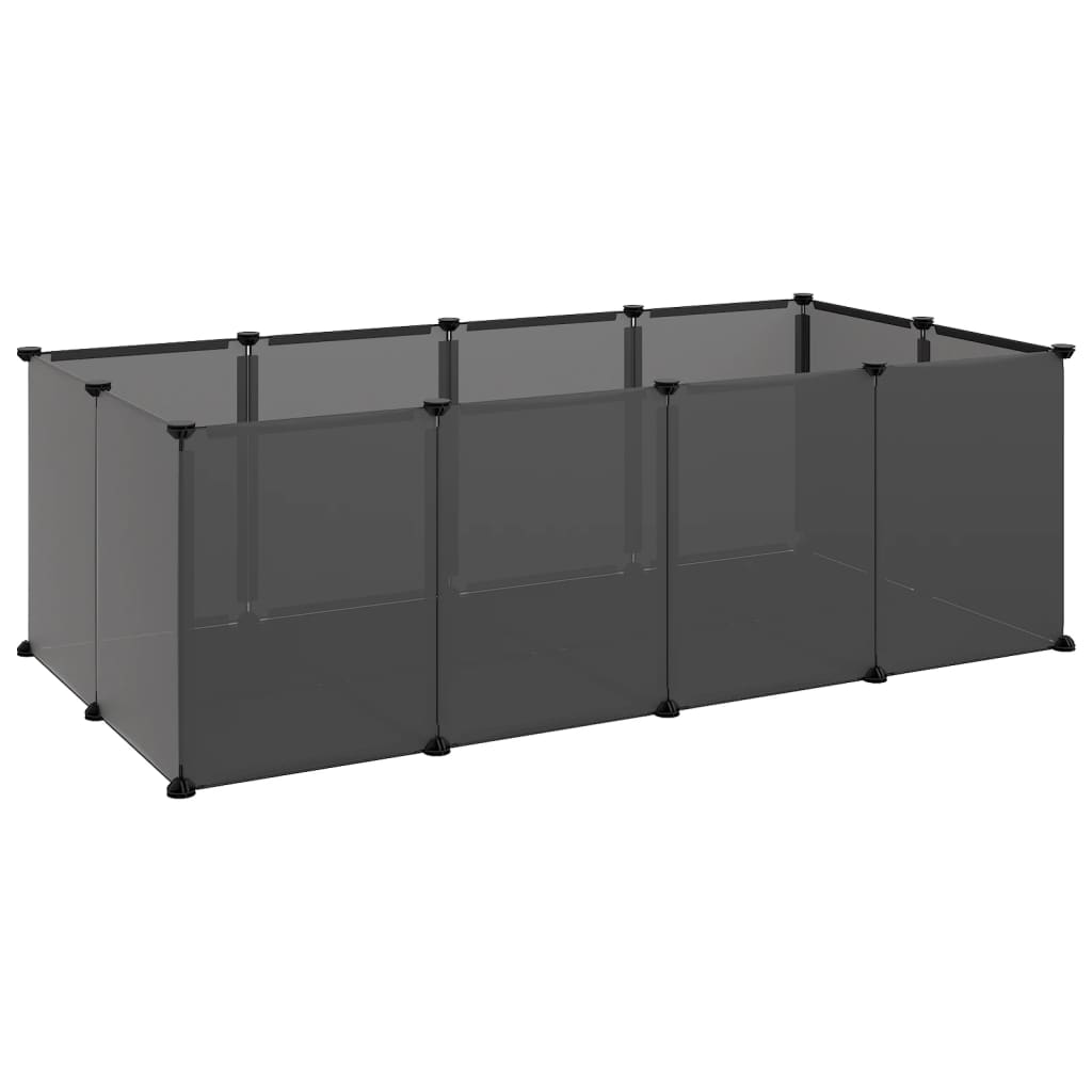 fekete polipropilén és acél kisállatketrec 144 x 74 x 46,5 cm